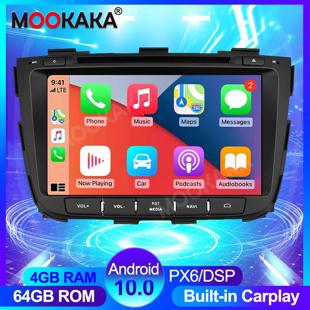 Автомагнитола на Android 10 0 4 + 64 ГБ для KIA Sorento 2013-2014 сенсорный экран Авторадио DSP DVD