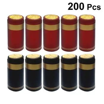 

200pcs Wine Bottle Cover Heat Shrink Capsules PVC Heat Shrink Cap Red Wine Heat Shrinkable Cap Wine Bottle Barware Accessories
