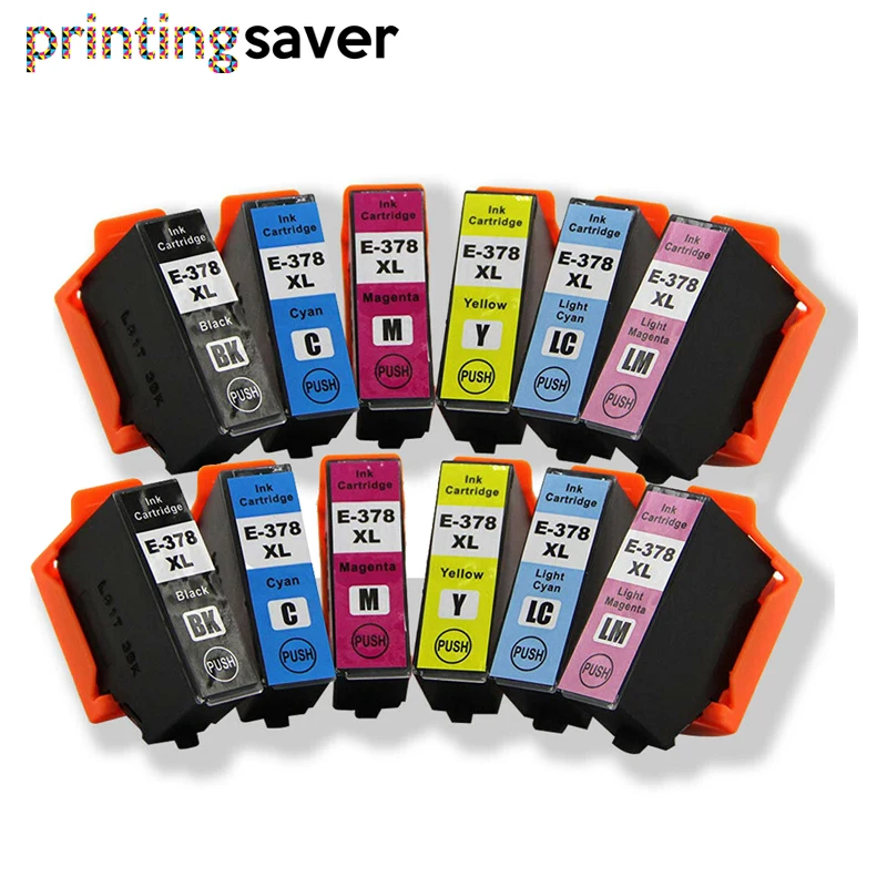 12 Pcs T378XL T378 378XL Compatible Ink Cartridges For Epson Expression