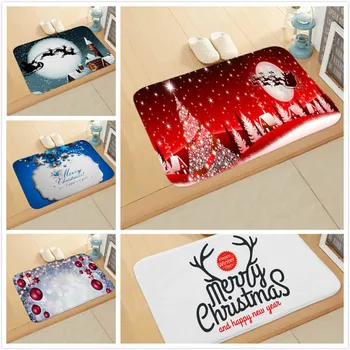 

New Christmas door mat New Year festive Elk old floor mat bathroom home absorbent non-slip carpet mat 40*60cm