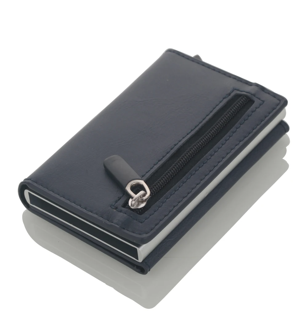 Металлический кошелек для кредитных карт для мужчин и женщин, держатель для карт, одна коробка, минималистичный кошелек, алюминиевый блокирующий кошелек для карт