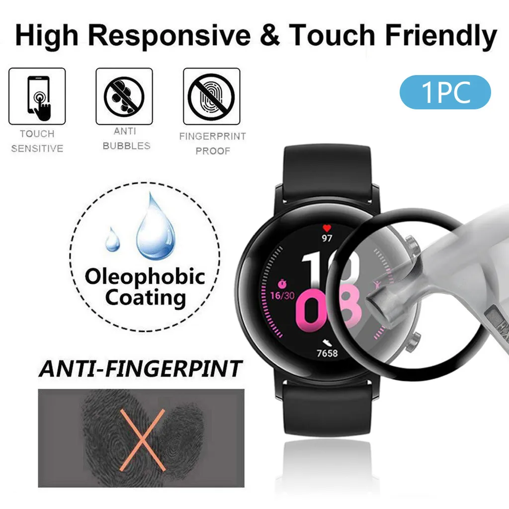 1 шт. прозрачная ультра пленка мягкая защитная из закаленного ПЭТ для часов Huawei GT2