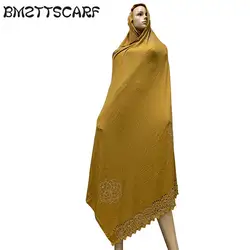 100% мягкий хлопковый шарф кашха шарф для африканских мусульманских женщин Дубай молиться Большие шали со стразами BM827