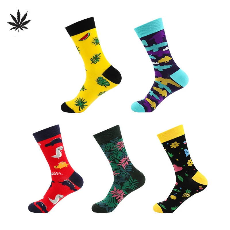 

2020 New Street Trend Personalized Inkjet Graffiti Daily Sports All-match Series High-grade Cotton Long-tube Men's Socks