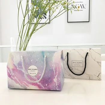

150pcs/lot marble Design Paper Cake Box Chocolate Party Cookies Box Gift Box Hand-held packing box 20cmx10cmx13cm