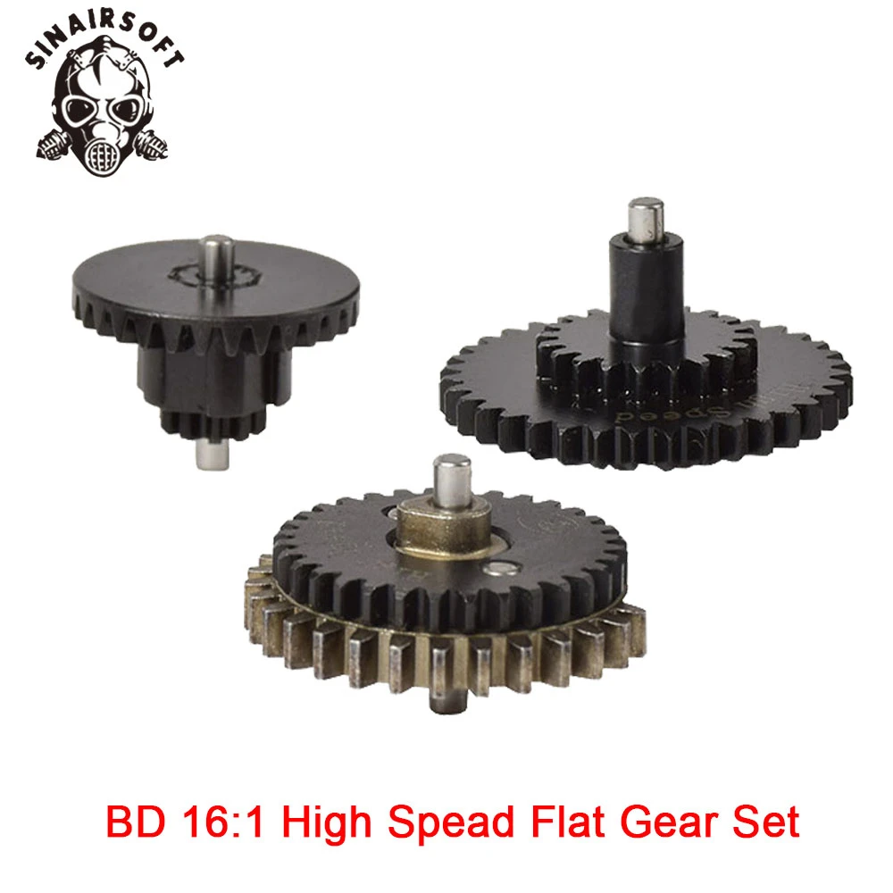 

Hot BD High Quality CNC 16: 1 High Speed Flat Gear Set Fit Ver.2 / 3 Airsoft Gearbox For Hunting Paintball Shooting