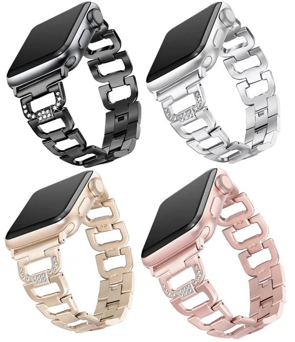 Браслет из нержавеющей стали с металлической пряжкой для Apple Watch 5/4/3/2/1|Ремешки