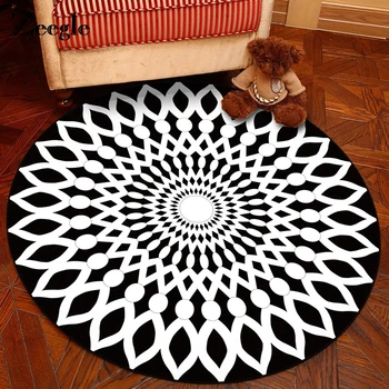 

Zeegle Nordic Style Round Carpet Non-slip Floor Mat Children Bedroom Carpet Living Room Coffee Table Chair Cushion Area Rug