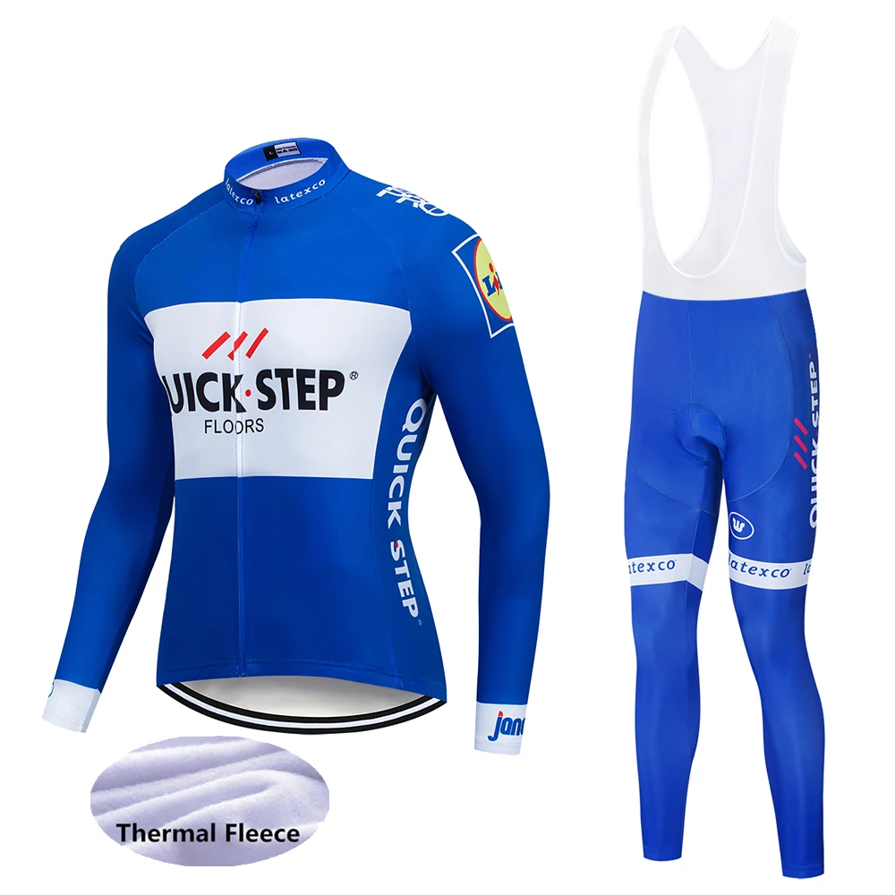 UCI Pro Команда Quick Step зимний флисовый Велоспорт Джерси комбинезон комплект молотки de Cliclismo Invierno велосипед Костюмы - Цвет: Cycling suit