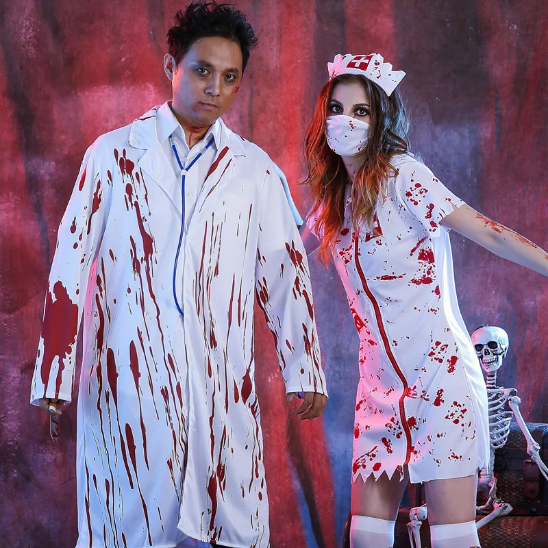 Bloody Doctor Halloween Costume 2022 Sexy Bloody Halloween Doctor Nurse Zombie Costume Women Men Couple Adult Scary Doctor Insane Surgeon Costumes Cosplay Cosplay Costumes Aliexpress