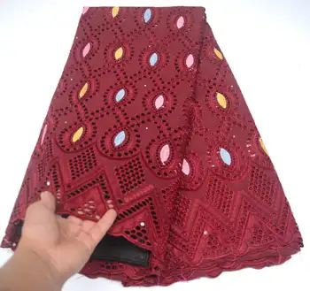 

Hot Sale Wine Red French Lace Fabric 2019 Nigeria Lace Fabric High Quality African Tulle Lace Fabric For Wedding dress XS-006