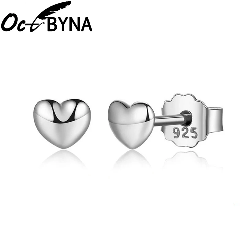 Octbyna, винтажные серебряные модные брендовые Кристальные серьги-гвоздики в форме сердца, Свадебные обручальные серьги-гвоздики с короной для женщин, ювелирные изделия - Окраска металла: 14