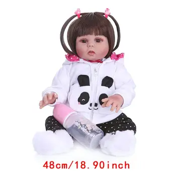 

48cm Lovely Reborn Doll Realistic Full Soft Silicone Vinyl Newborn Babies Toy Girl Princess Clothes Lifelike Handmade Gift R7RB