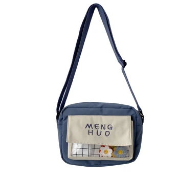 

Girls Cute Embroidery Crossbody Bags for Women 2020 Korean Style Letter Canvas Messenger Bag Female Summer Small Shoulder Bag