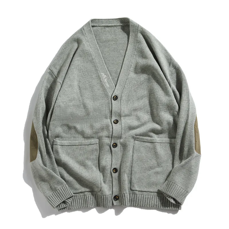Men Sweater 2019 Warm V-Neck Cardigan Fall Sweater Men Casual Simple Knitted Sweaters Single Breasted Japanese Men Sweaters