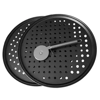 

3pcs Baking Supplies Practical Household Baking Plate Pizza Baking Tray Pizza Shovel for Kitchen