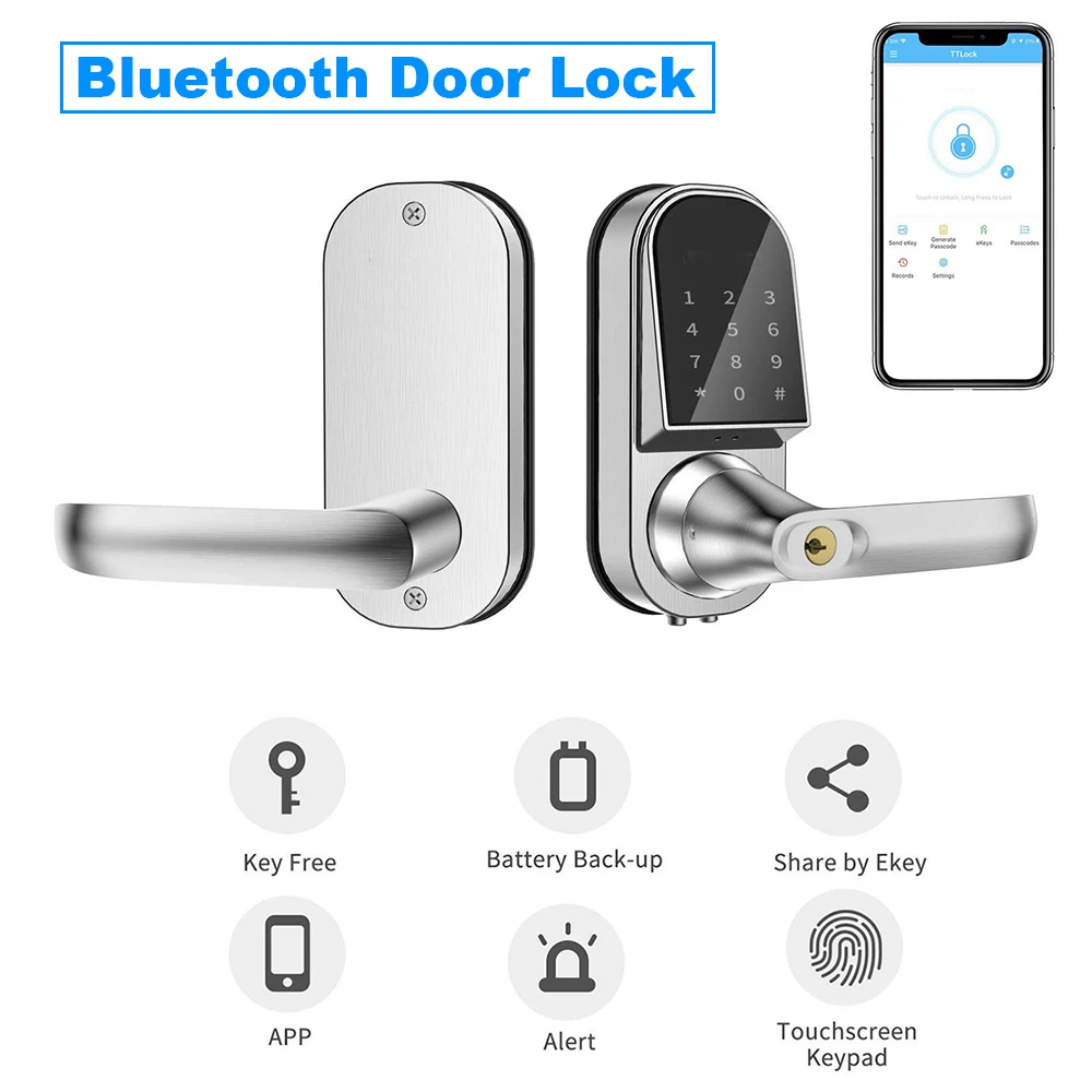 

Smart Lock Keyless Entry Door Lock Deadbolt Digital Electronic Fingerprint Bluetooth Door Lock with Keypad Auto Lock for