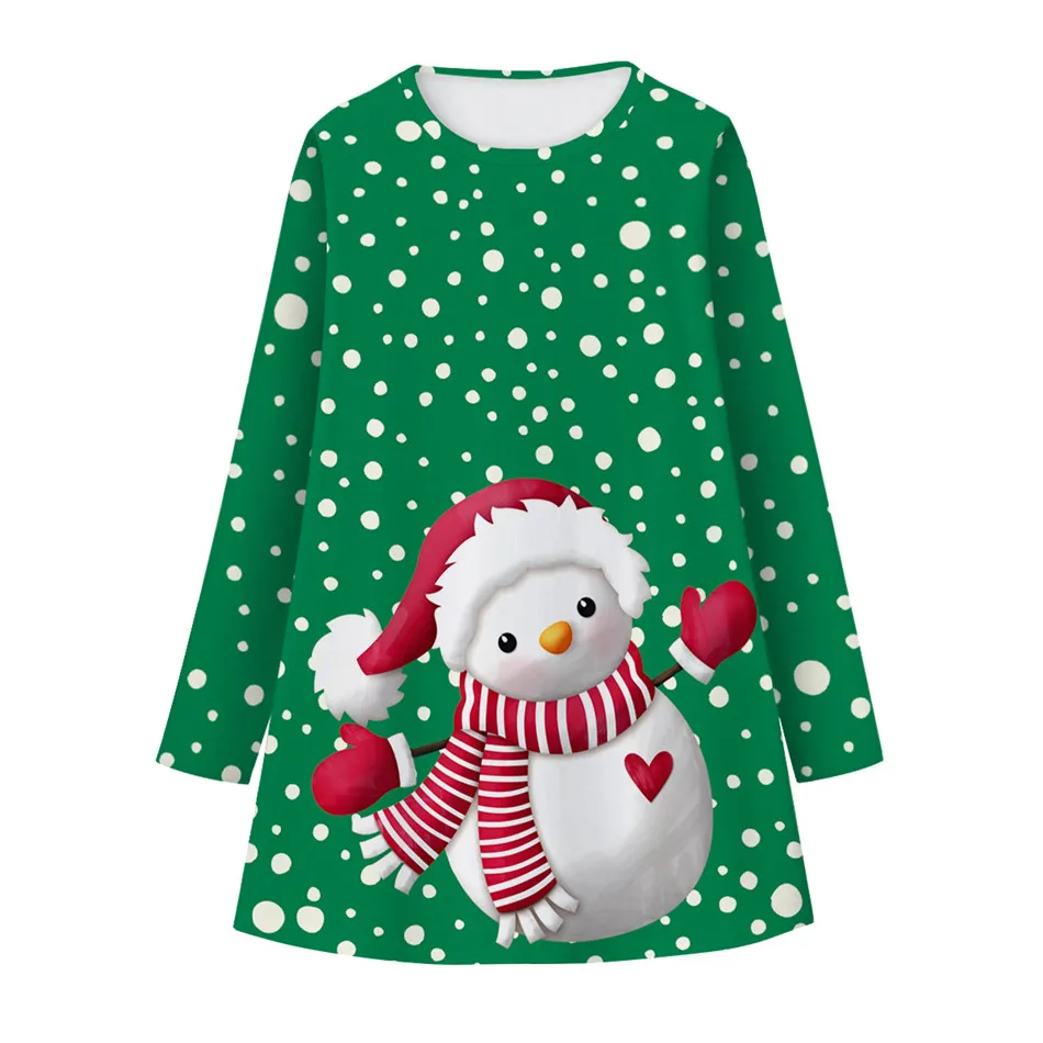 Коллекция года, рождественские детские платья вечерние платья с изображением снеговика, единорога, Милого Животного, дерева и оленя платье принцессы для девочек От 9 до 12 лет