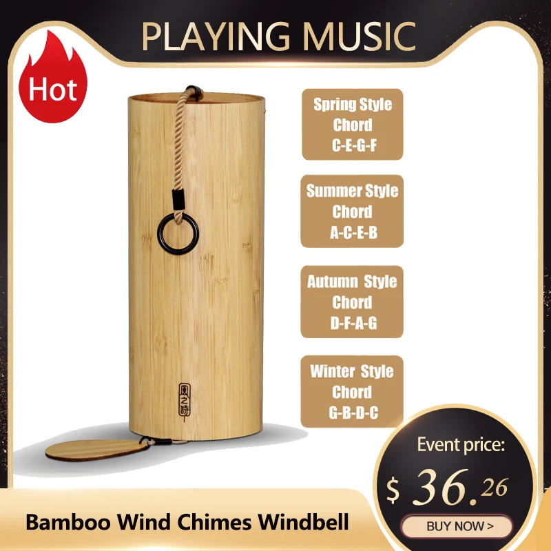 Windchime Patio Bamboo Zen Garden Home-Decoration Outdoor for Chord G-B-D-C