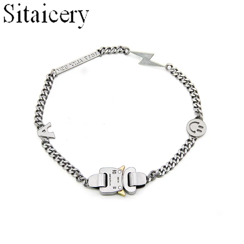 

Alyx Hero Chain Necklace 1017 Alyx 9sm Lightning Hip Hop Alyx Street Accessories Smiley Pendant Necklace Statement Jewelry