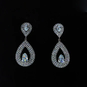 

Amanda Novias Silver needle super flash diamond drop drop earrings female trend personality wild earrings earrings female