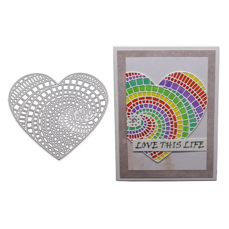 

Heart Shaped Twisted Pattern Metal Cutting Dies Stencil Scrapbooking DIY Album Stamp Paper Card Emboss Decorations