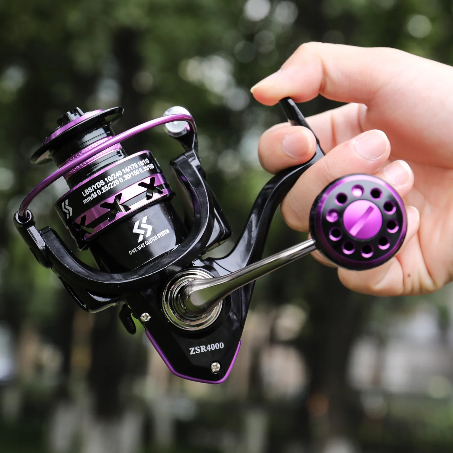 Sougayilang 12+1BB Spinning Fishing Reel 2000-5000 5.0:1 Purple