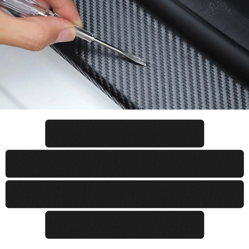 4x Карбон значок Накладка на порог двери протектор Стикеры для Мицубиси ASX Lancer Pajero
