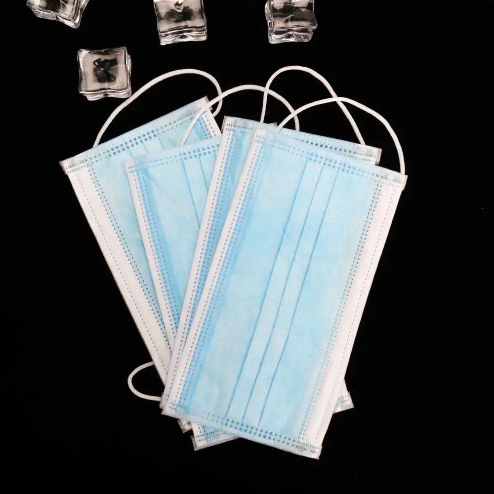

50pcs Mouth Mask Disposable Cotton Mouth Face Masks Non-Woven Mask Anti-Dust Mask Anti Pollution Mask Blue/Green/Black/White