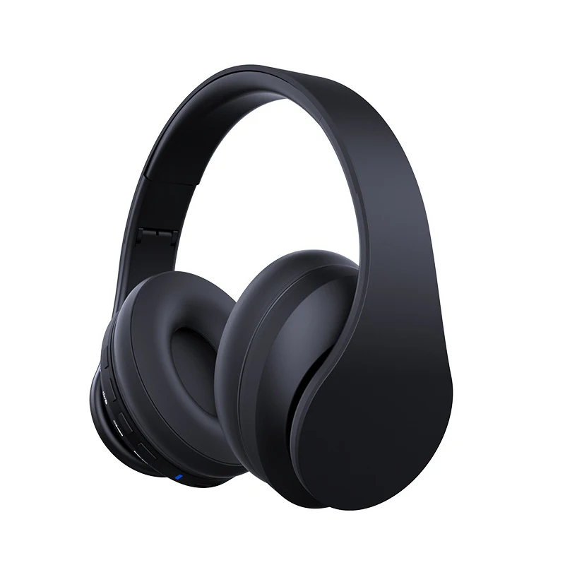 black Стерео наушники Bluetooth с шумоподавлением большие наушники беспроводные наушники геймера Складная гарнитура с микрофоном спортивные музыкальные наушники - Цвет: black