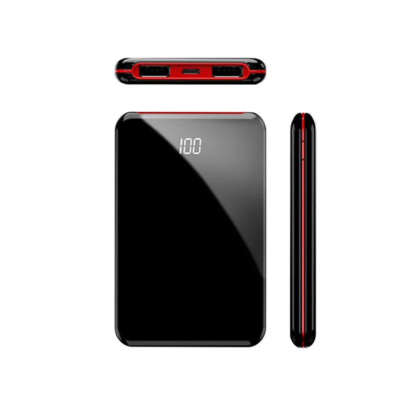 10000 мАч mini внешний аккумулятор портативная зарядка для iPhone 8 x Xiaomi mi повербанк Внешний зеркало экран светодиодный цифровой дисплей пауэр банк batterie externe romoss