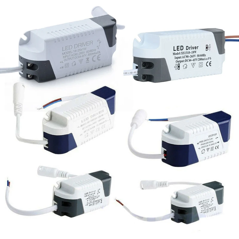 

LED Lighting Transformer DC12V DC24V 3W-24W AC90-265V Constant Current 240mA 270mA LED Driver Plastic Shell For Lamp New