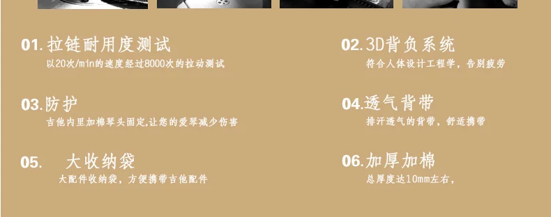 Многоцветный Водонепроницаемый чехол для акустической гитары с губкой, защитный двойной плечевой ремень, сумка для переноски для 4" 41", народная гитара