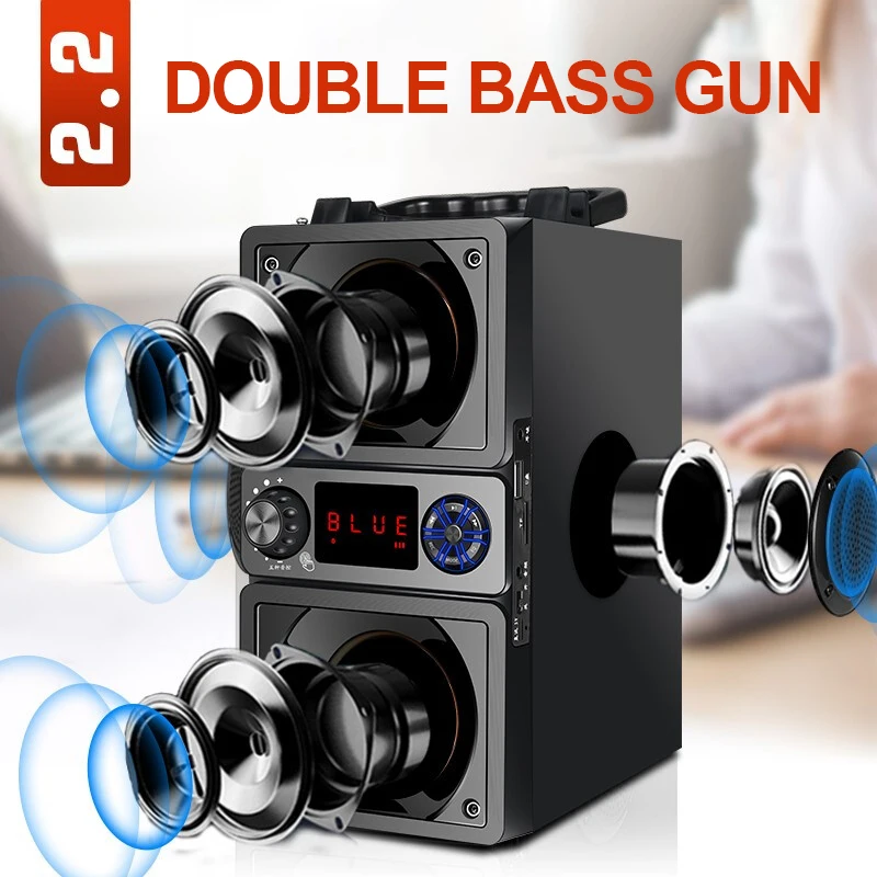  Outdoor Bluetooth 5.0 Speaker Wireless 6D Surround Stereo FM Radio Microphone Support TF Card Home 