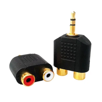 

Stereo RCA Splitter Connector 3.5 mm Male to 2 RCA Female Audio Adapter for Computer Speaker Earphone Headphone