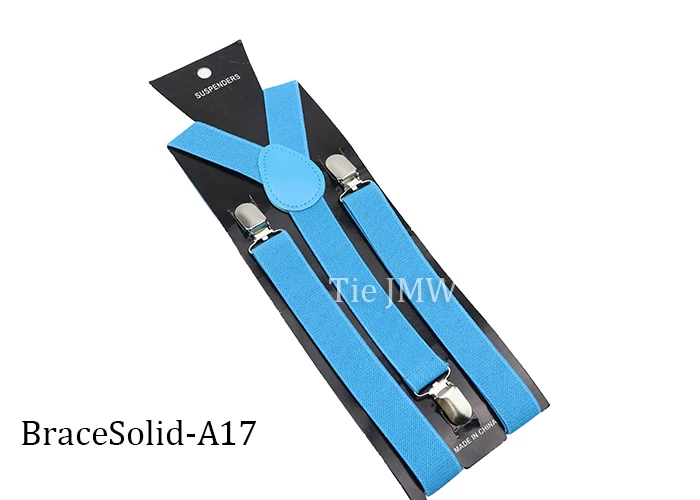 Solid Color Elastic Leather Suspenders Braces Men Women Black Blue Red Adjustable Straps For Wedding Suit Skirt Accessories Gift