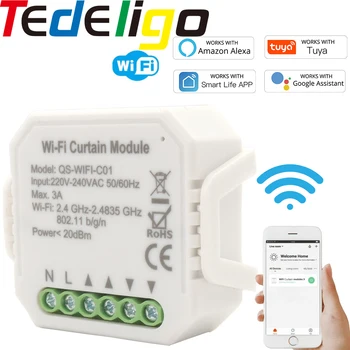 

Tuya Smart life WiFi Curtain Switch Module for Roller Shutter Blind Motor Voice Control Schedule Work with GoogleHomeAmazonAlexa
