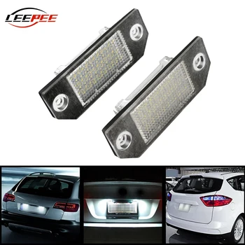 

LEEPEE Super Bright 5W 24 LEDs Number Plate Light For Ford Focus MK2 2003-2008 C MAX03 LED Tail Light Assembly Auto Lamp