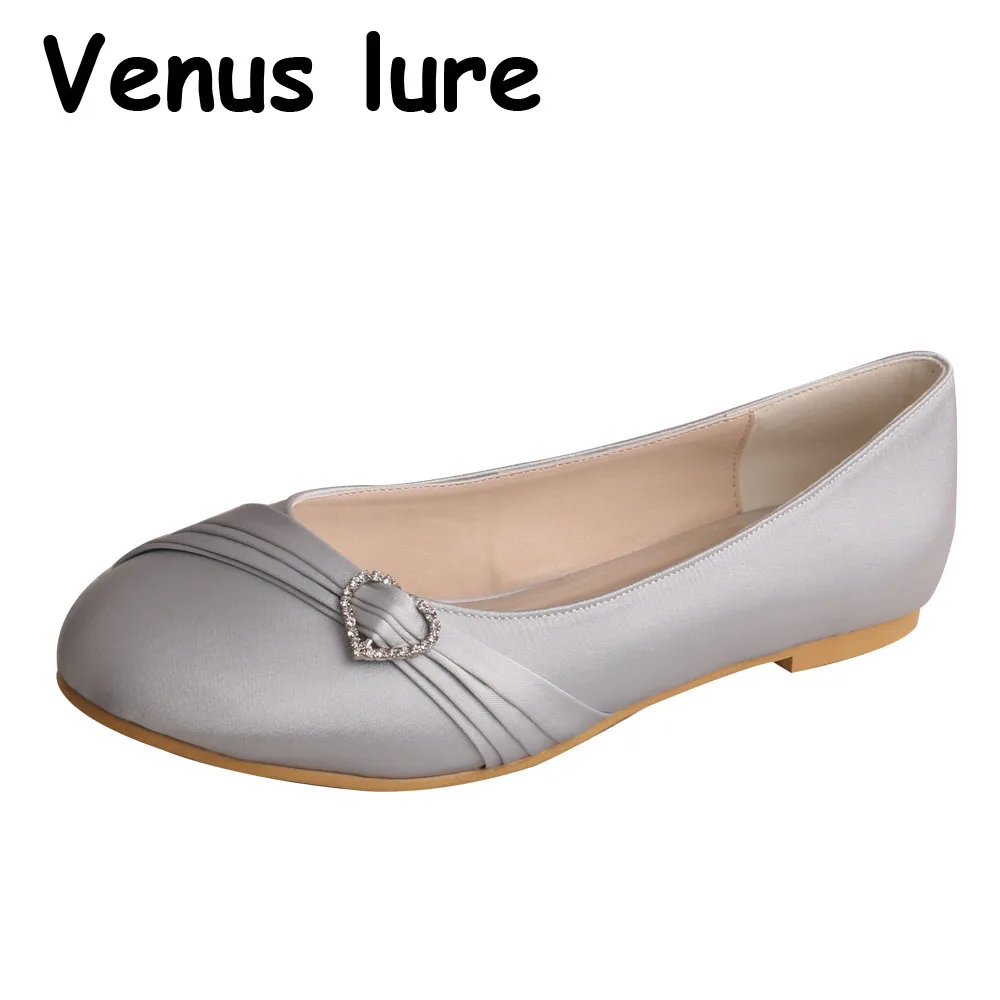 

Clearance Mother of the Bride Shoes for Wedding Flats Silver Color