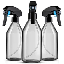 

Plastic Spray Bottles for Cleaning Solutions,10OZ Reusable Empty Container with Durable Black Trigger Sprayer, 3Pack