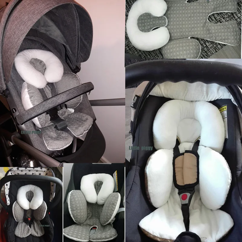 Baby Stroller Cushion Mattress-Liner Shoulder-Belt-Strap-Cover Car-Seat-Accessories Neck-Protection-Pad