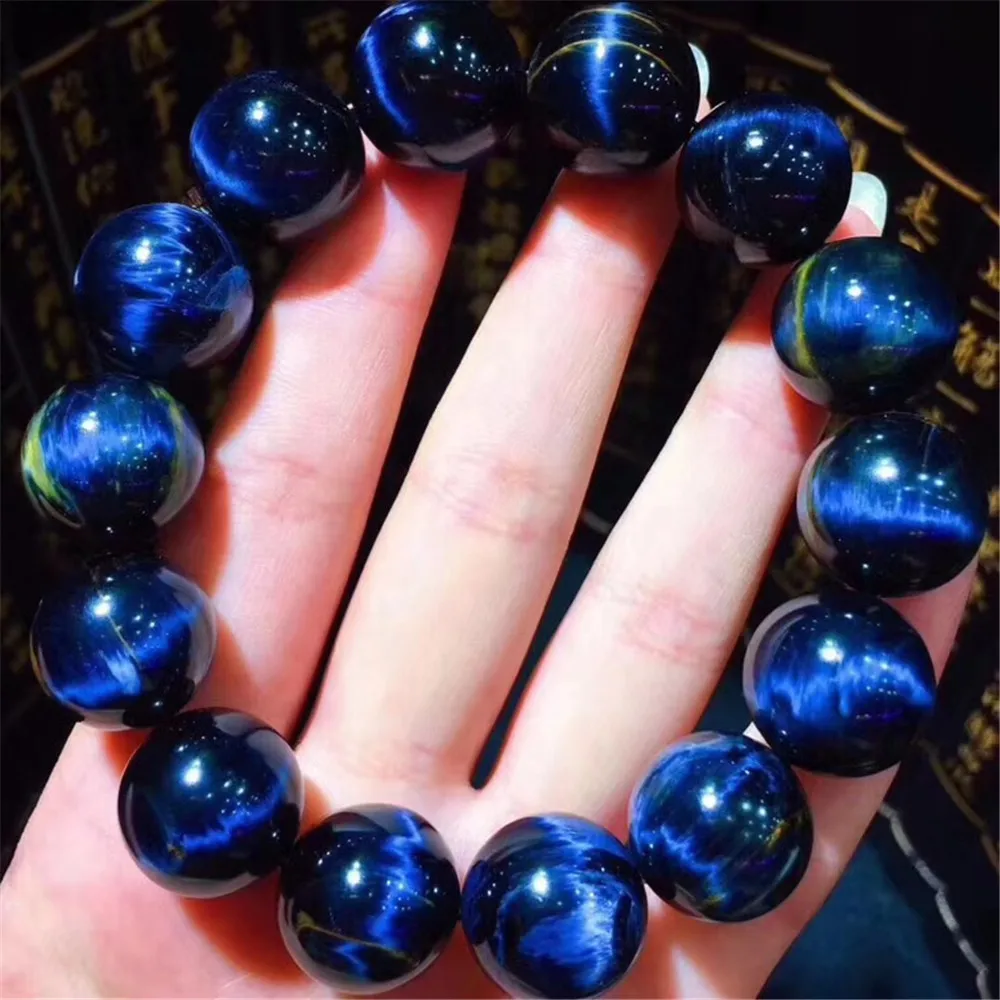 

16mm Top Natural Blue Pietersite Bracelet For Women Men Crystal Namibia Round Beads Stone Power Energy Gemstone Jewelry AAAAA