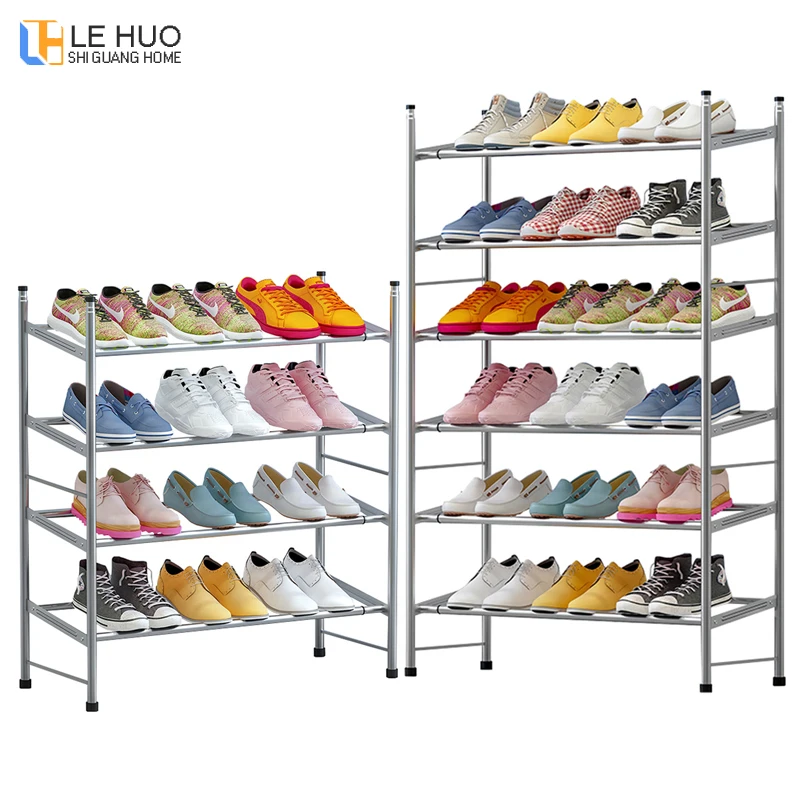 

Multilayer 60~110cm Telescopic shoe rack iron tube Shoes Storage Organizer Shelf stable Stand Living Room Shoe cabinet Furniture