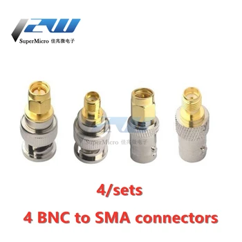 

4pcs/lot BNC To SMA Connectors Type Male Female RF Connector Adapter Test Converter Kit Transmission Cables SMA To BNC connector