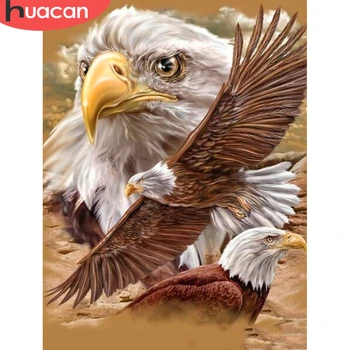 

HUACAN DIY 5D Diamond Painting Eagle Animal Handcraft Art Kits Full Drill Square Home Decoration Embroidery Picture