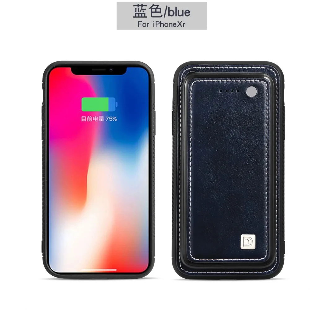 5000 мАч для iphone XR чехол для аккумулятора умное Беспроводное зарядное устройство крышка банка питания 5000 мАч для iphone XR чехол для аккумулятора