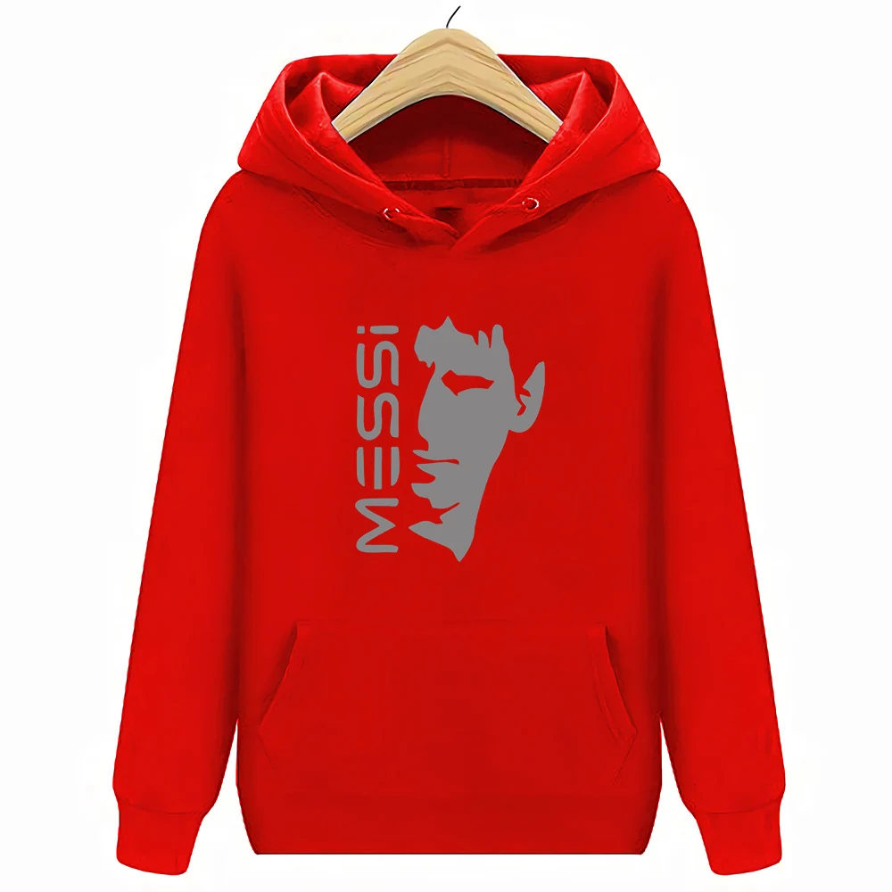 Лионель Месси Футбол мужские S-3XL толстовки кофты - Цвет: Красный