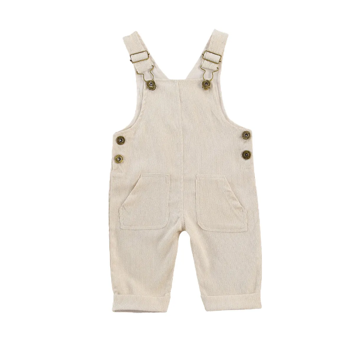 Baby Boy Girl Corduroy Suspender Pants Buttons Loose Fit Solid Color Trousers with Pockets, Toddler Adjustable Buckle Outfit customised baby bodysuits Baby Rompers