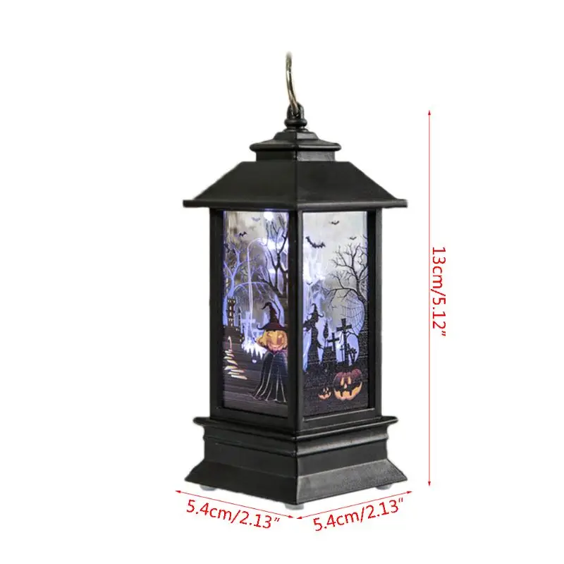 Винтажный светодиодный светильник в виде тыквы для Хэллоуина, подвесной светильник в виде ветра, портативный фонарь с пламенем, вечерние принадлежности