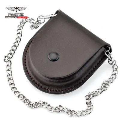Pocket Watch Box Male PU Leather Cover Chain Fashion Vintage Pocket Watch Box
